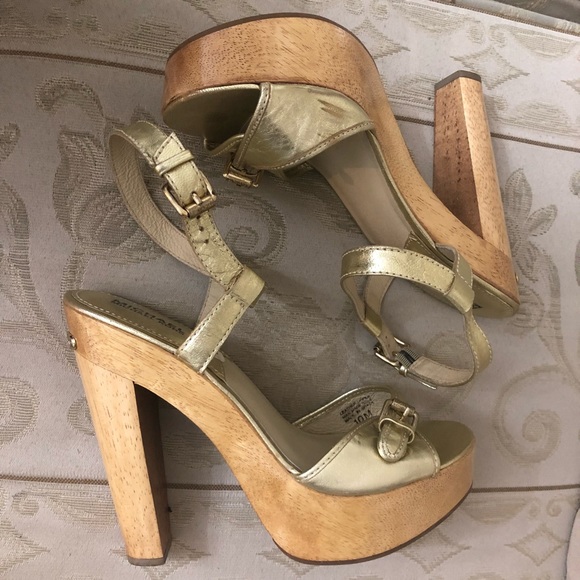 Michael Kors Gold Platform Heels 